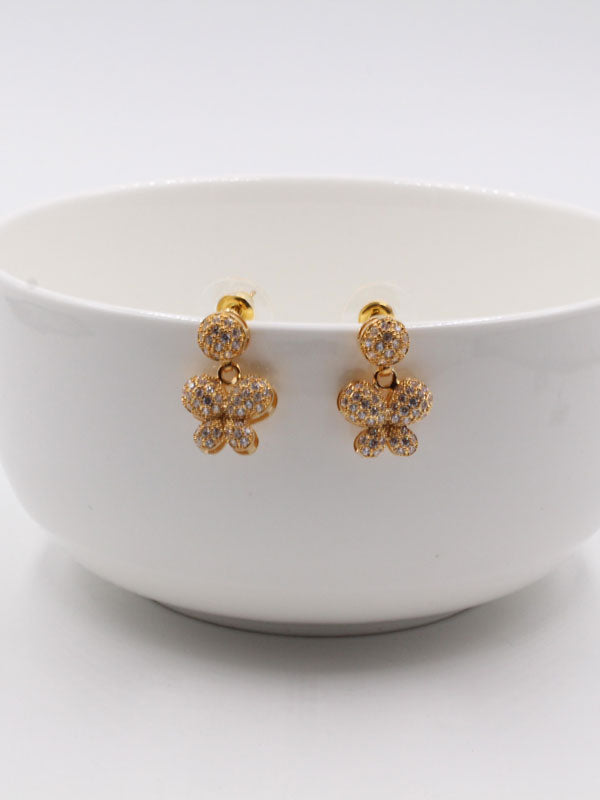 حلق زركون سهره فراشة حلق متوفر 1 لون ذهبي