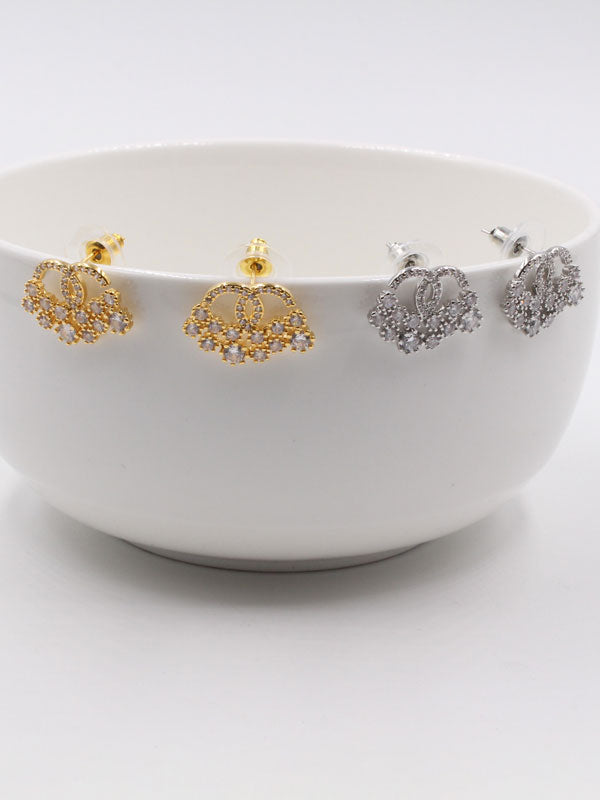 حلق شانيل زركون انيق حلق chanel