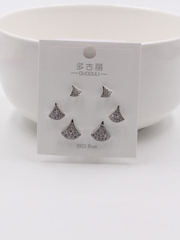 حلق بولغاري مجموعة زركون حلق bvlgari فضي