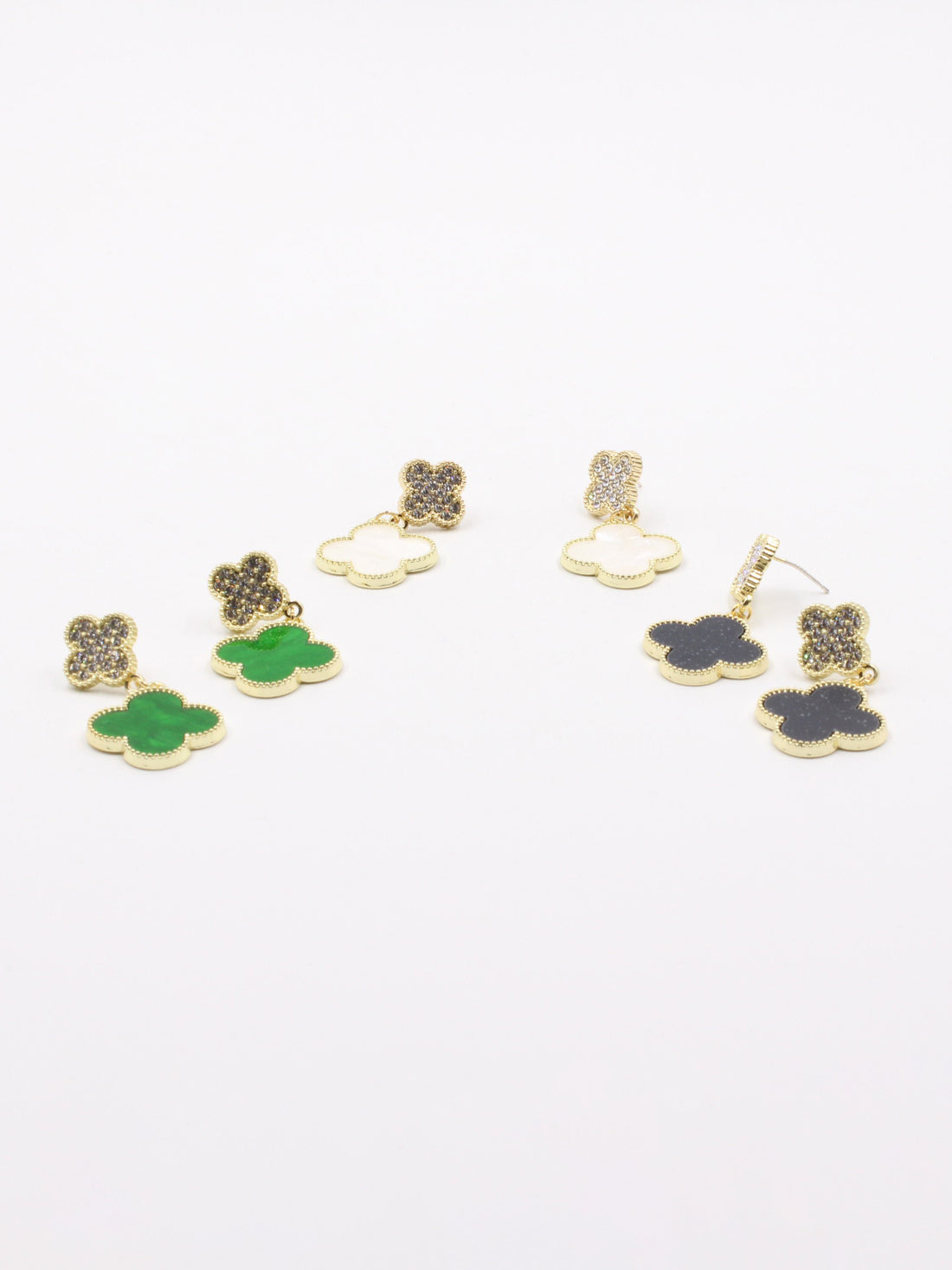 حلق فان كليف وردتين كرستال حلق van cleef