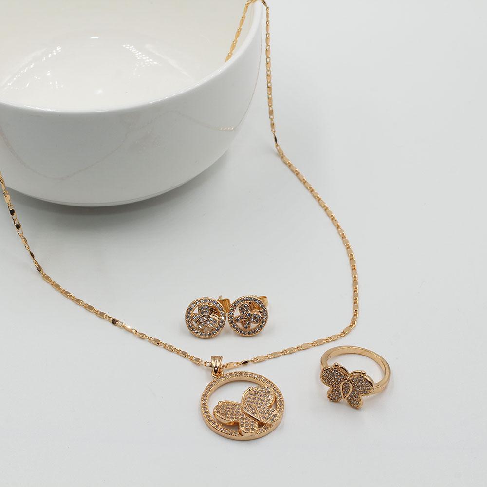 طقم فراشه زركون اطقم متوفر 2 لون ذهبي 9