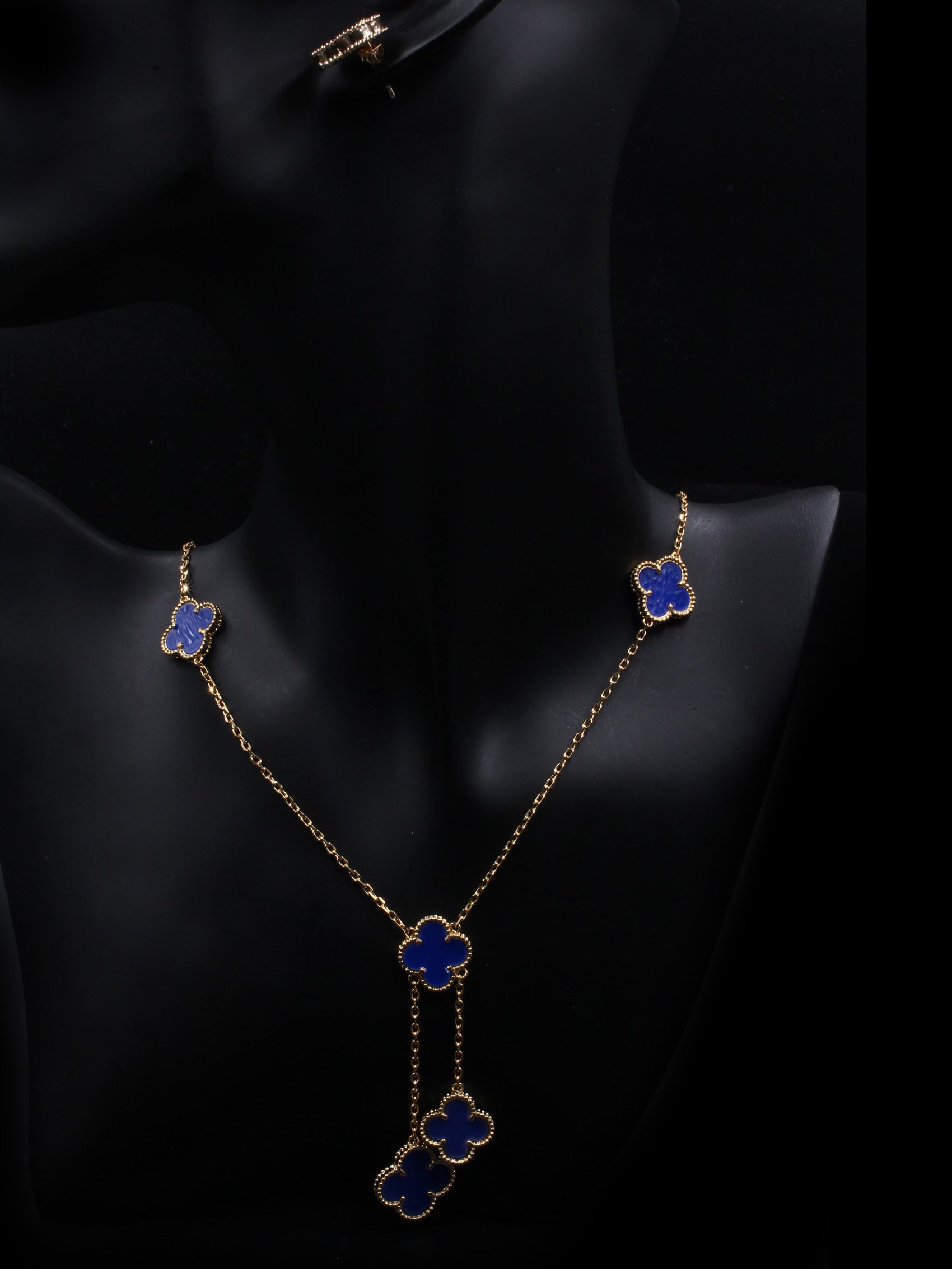 طقم فان كليف 6 ورود اطقم van cleef ازرق