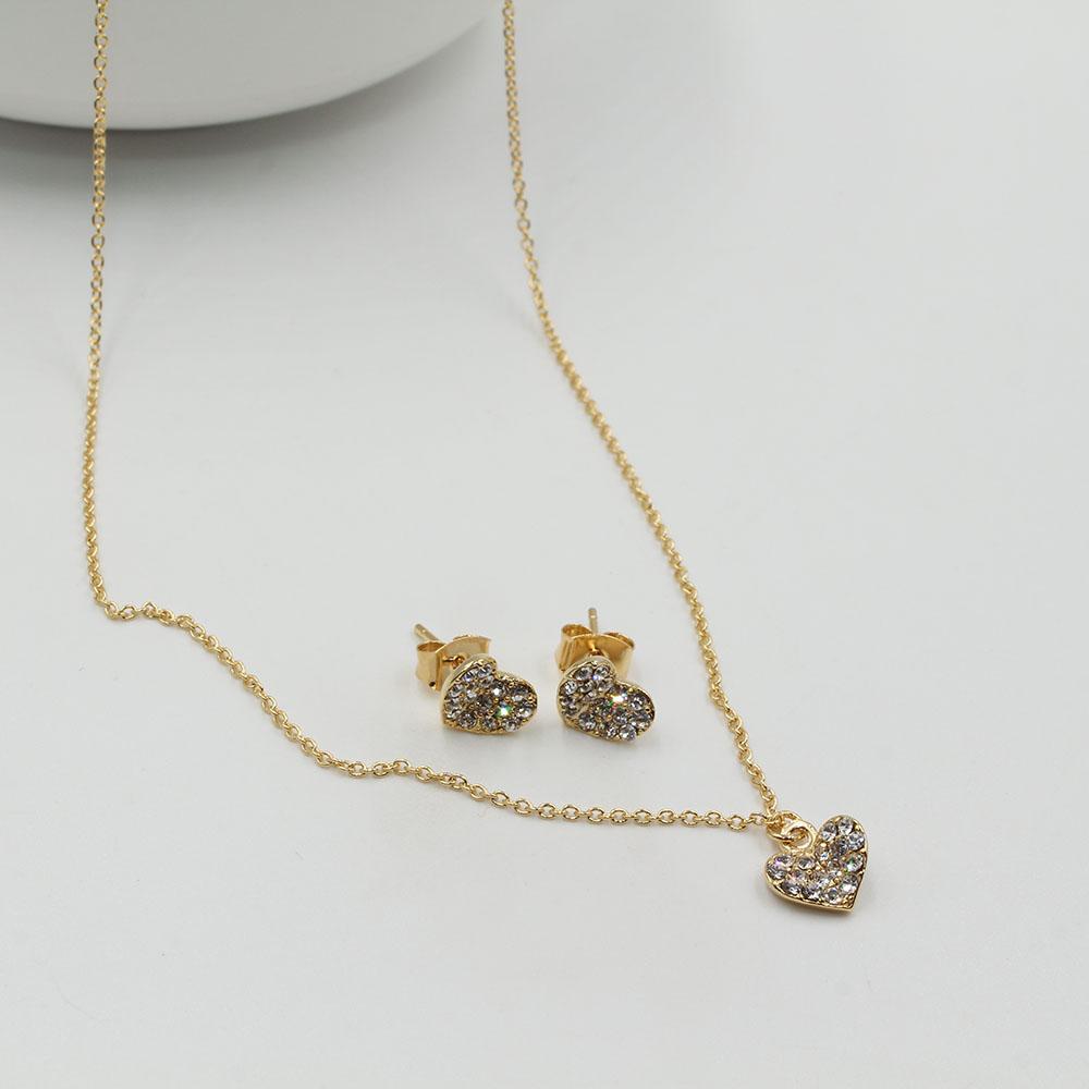 طقم قلب ناعم كريستال اطقم متوفر 2 لون ذهبي