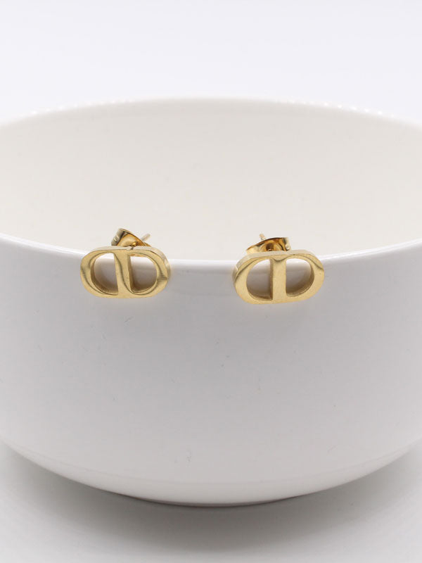 حلق سي دي ذهبي حلق dior