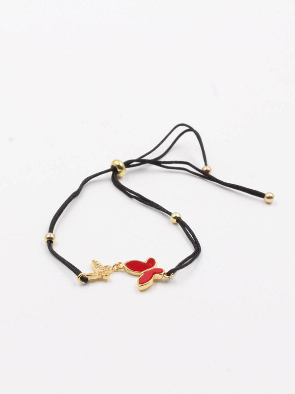 Butterfly bracelets Shell thread - أسواره فراشة خيط شيل اسواره Jewel أحمر ذهبي