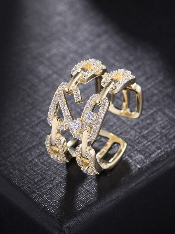 خاتم ميسيكا زركون دبل لاينز خواتم messika ذهبي