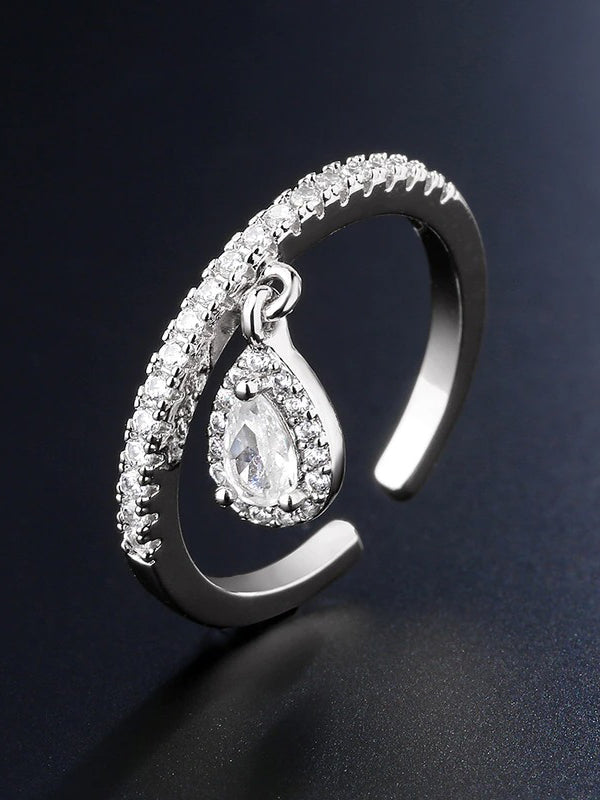 خاتم ميسيكا زركون دمعة خواتم messika فضي