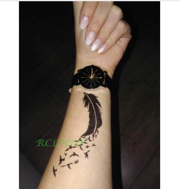 تاتو ريشة اسود تاتوو متوفر 1 لون اسود