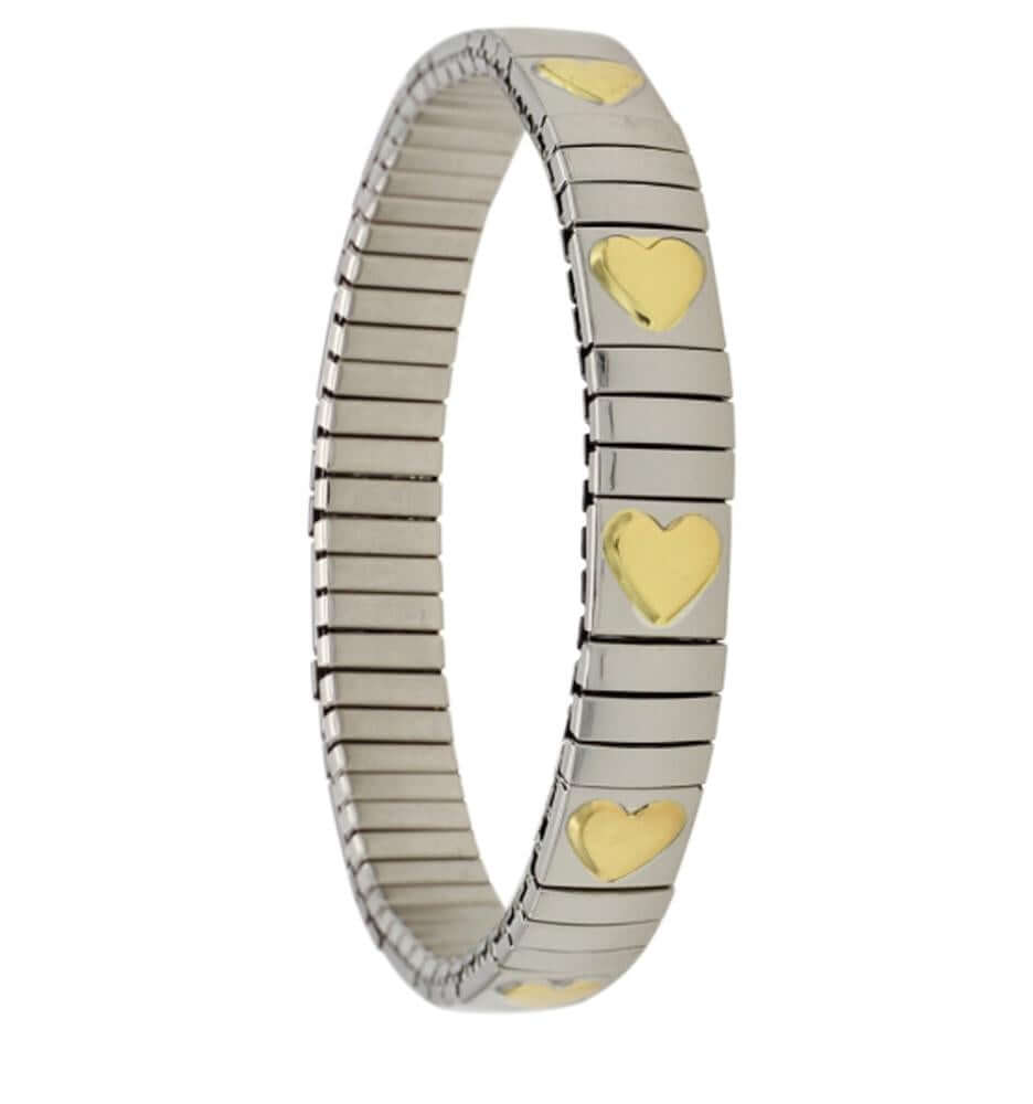 اسوارة نومنيشن ستانلس ستيل اسواره nomination قلب لون ذهبي