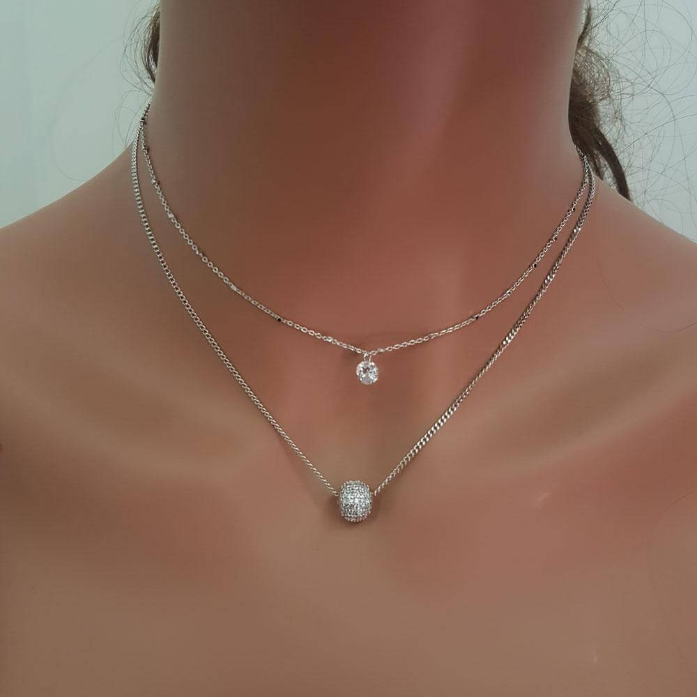 سلسال طبقتين زركون سلسال متوفر 2 لون