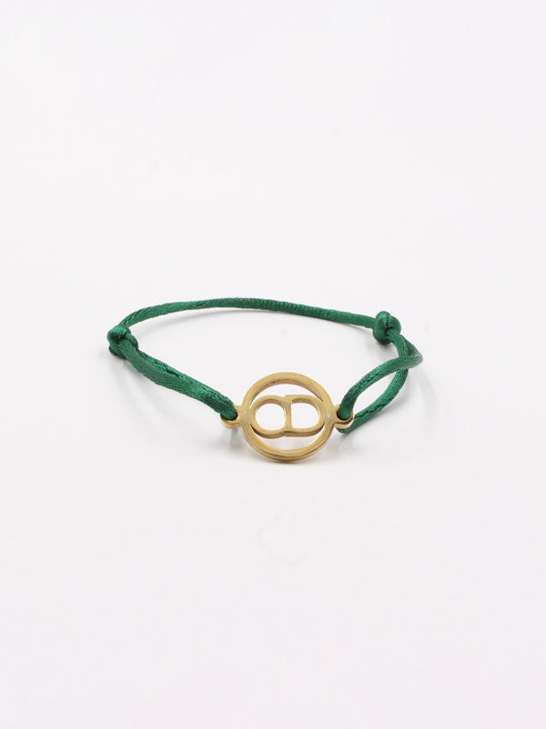 Dior bracelet with zirconia thread - أسوارة ديور خيط زركون اسواره dior أخضر ذهبي