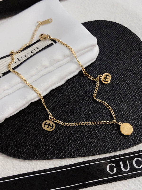 خلخال قوتشي ذهبية لوقو خلاخل gucci