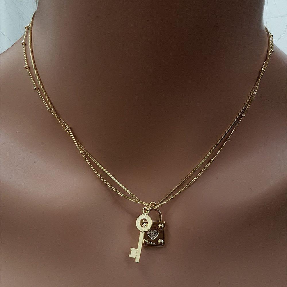 سلسال طبقتين مفتاح وقفل تيفاني سلسال متوفر 2 لون