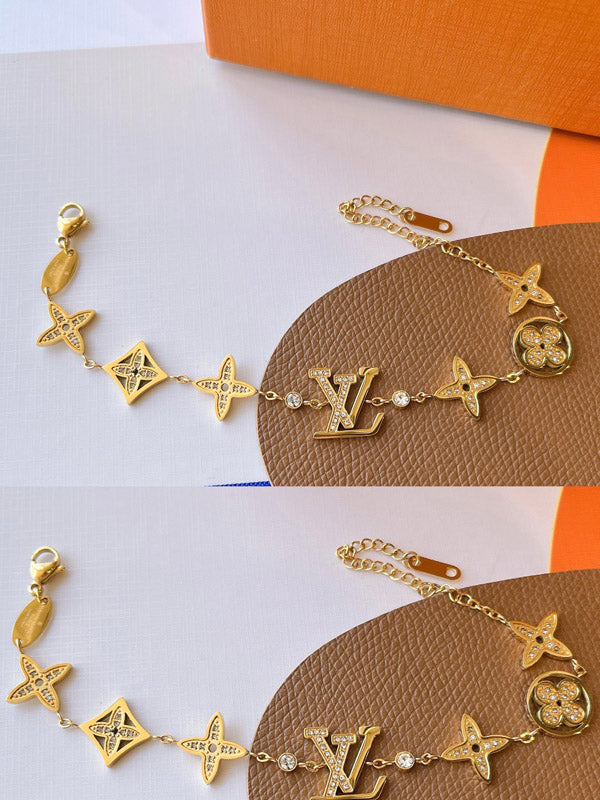 اسواره لويس فيتون ذهبية زركون ناعمة بشعارات اسواره louis vuitton