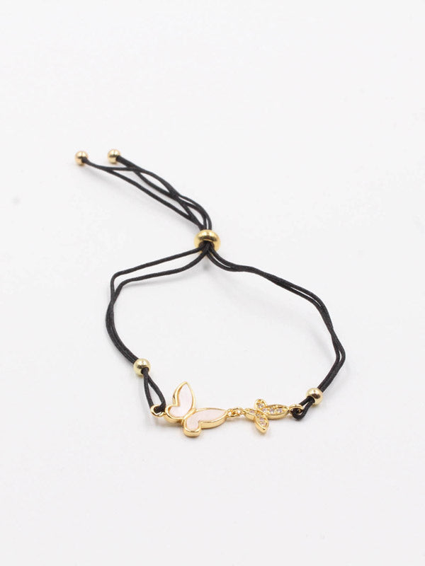 Butterfly bracelets Shell thread - أسواره فراشة خيط شيل اسواره Jewel أبيض ذهبي