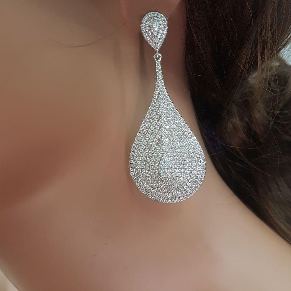 حلق زركون بيق تير دمعه حلق متوفر 2 لون