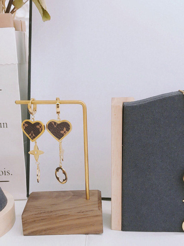 حلق لويس فيتون ذهبي طويل حلق louis vuitton