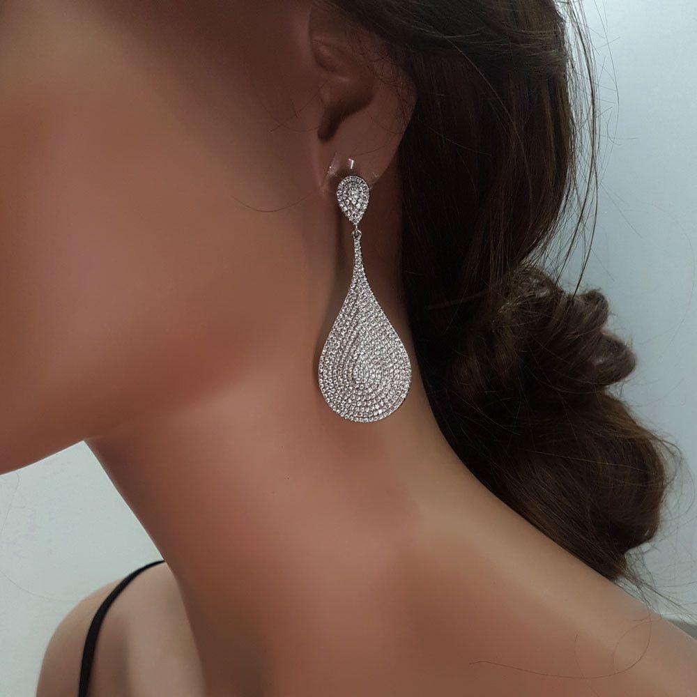 حلق زركون بيق تير دمعه حلق متوفر 2 لون