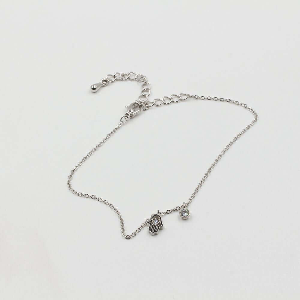 اسواره كف ناعم بفص زركون اسواره متوفر 2 لون فضي