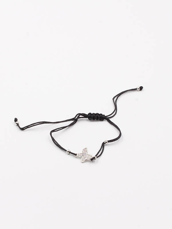 سوار فراشة زركون خيط اسواره موقع جويل اسود فضي