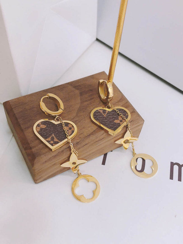 حلق لويس فيتون ذهبي طويل حلق louis vuitton