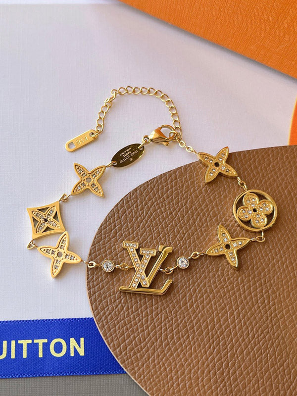 اسواره لويس فيتون ذهبية زركون ناعمة بشعارات اسواره louis vuitton