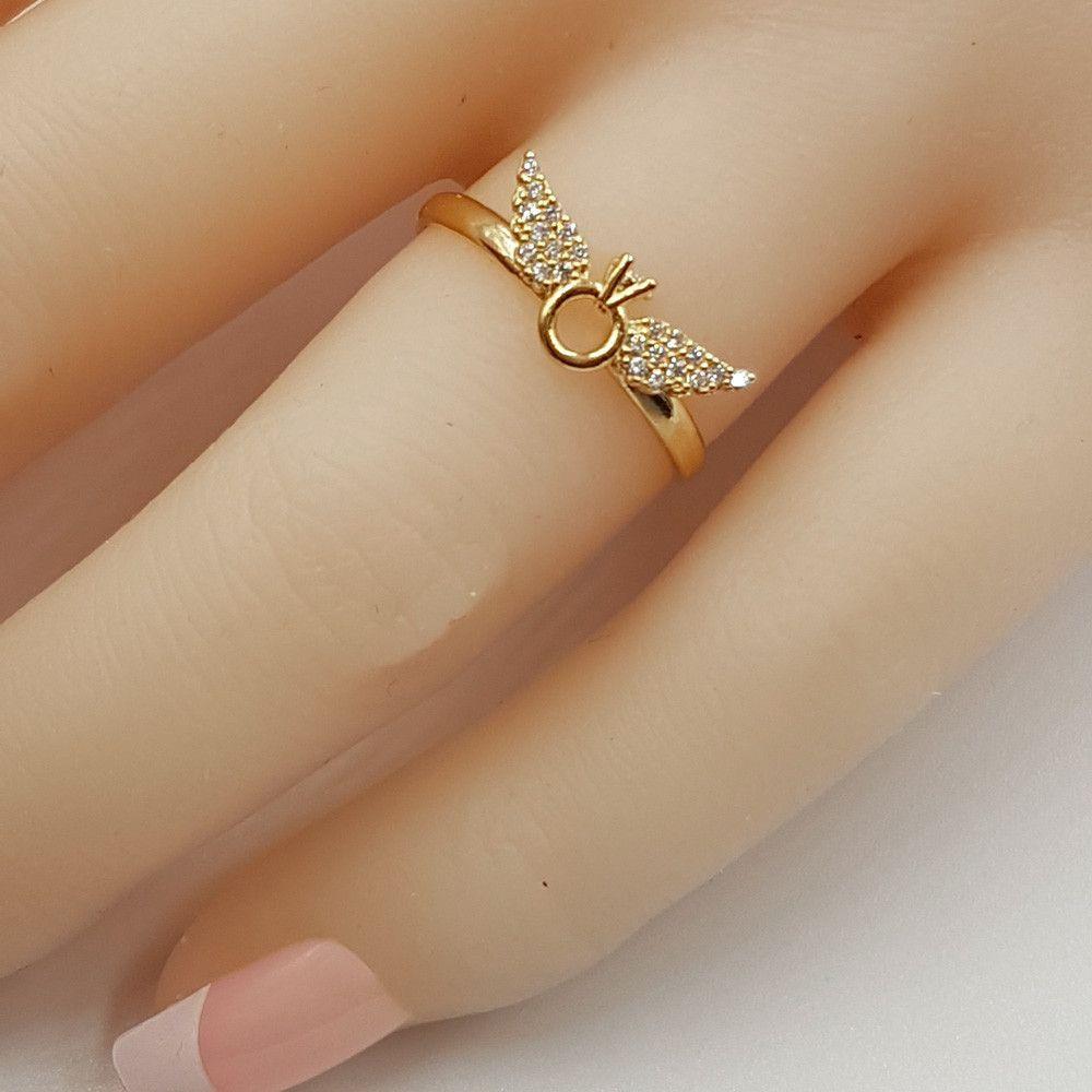 خاتم تيفاني جناح زركون صغير خواتم متوفر 3 لون
