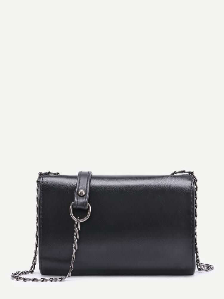 حقيبة كتف مزينة بورقة شجر معدنية وسلسلة شنط وحقائب متوفر 2 لون