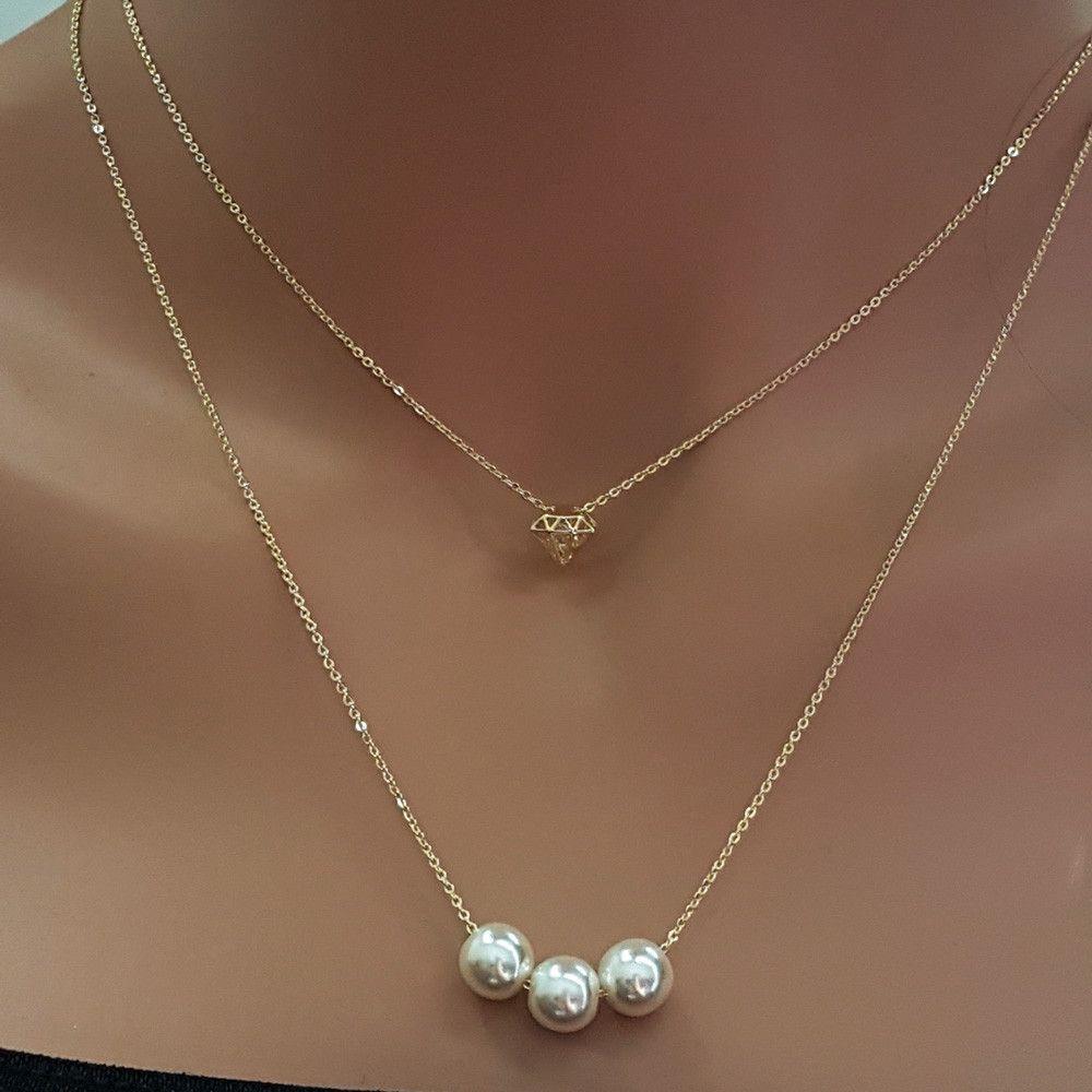 سلسال كوري لولو وجوهره طبقتين سلسال متوفر 2 لون