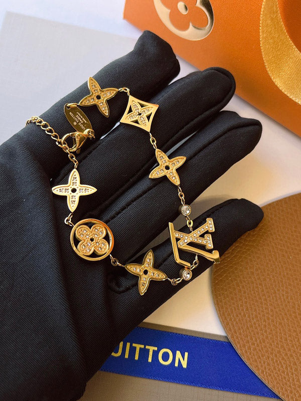 اسواره لويس فيتون ذهبية زركون ناعمة بشعارات اسواره louis vuitton