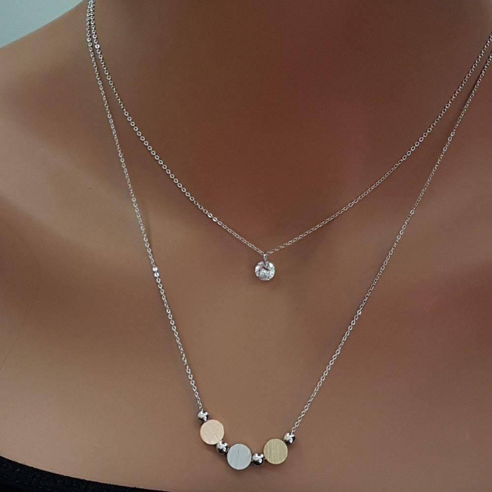 سلسال كوري دوائر ملونه طبقتين سلسال متوفر 2 لون