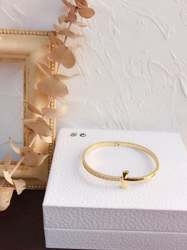 اسوارة تيفاني SLIM لوقو زركون اسواره tiffany ذهبي