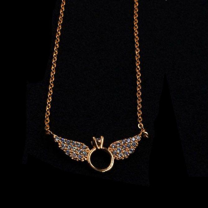سلسال تيفاني جناح زركون صغير سلسال tiffany نحاسي