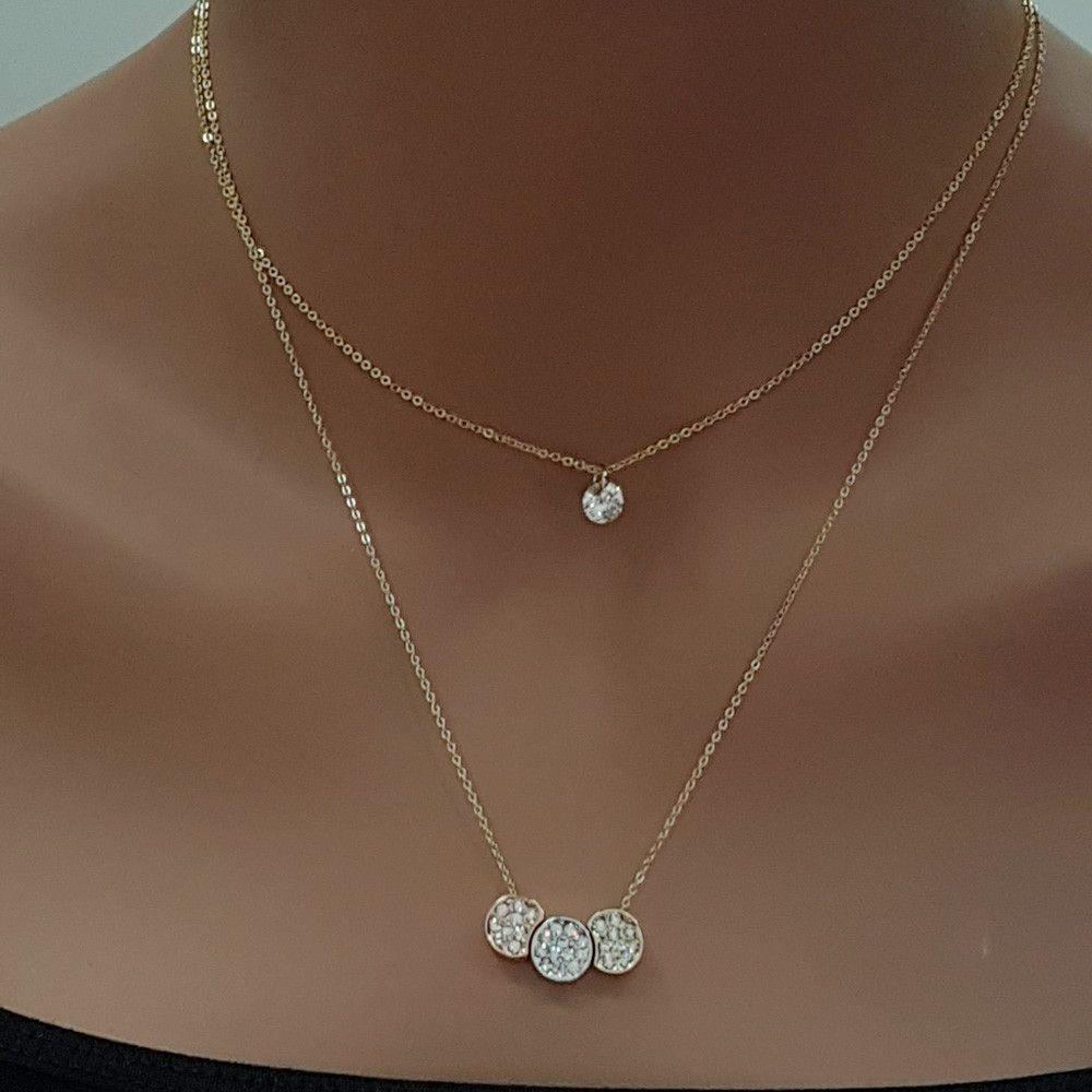 سلسال سيركلز طبقات بدوائر كريستال ملونه سلسال متوفر 2 لون