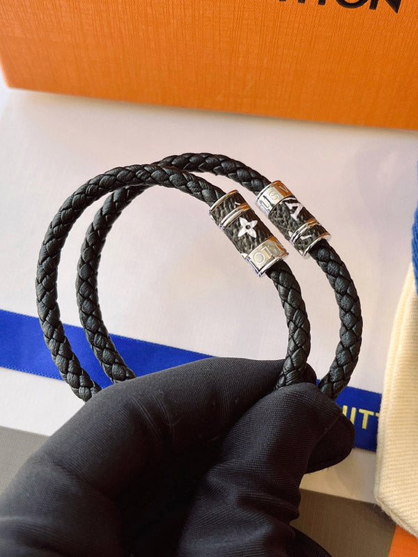 اسواره لويس فيتون كبلز جلد اسود اسواره louis vuitton