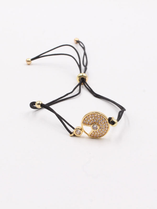 Cartier cubic zirconia thread bracelet - أسوارة كارتير زركون خيط اسواره Jewel أسود ذهبي