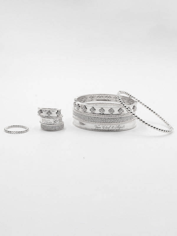 مجموعة اساور فان كليف وخواتم مرصعة زركون اسواره van cleef