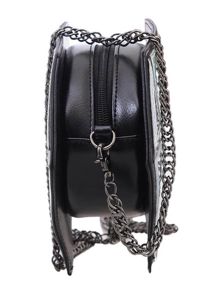 حقيبة فضية بتصميم مثلثات وسلسلة شنط وحقائب متوفر 1 لون