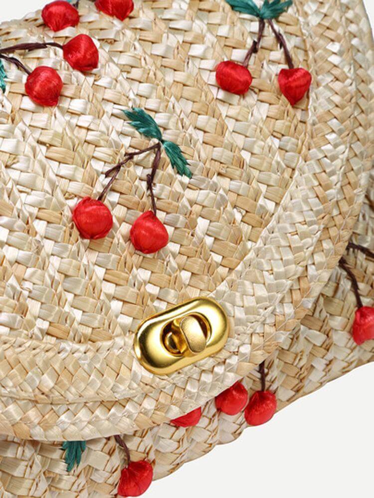 حقيبة كتف من العشب المنسوجة شنط وحقائب متوفر 1 لون