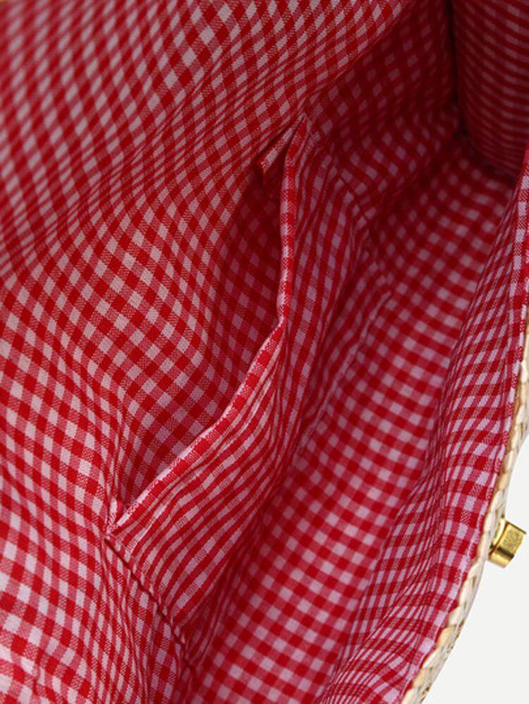 حقيبة كتف من العشب المنسوجة شنط وحقائب متوفر 1 لون