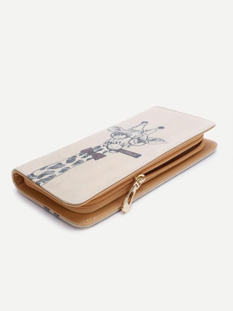 محفظة نسائية مطبوع عليها زرافة محافظ بوك