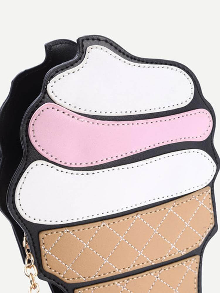 حقيبة كتف على شكل ايس كريم مزودة بسلسلة شنط وحقائب متوفر 1 لون