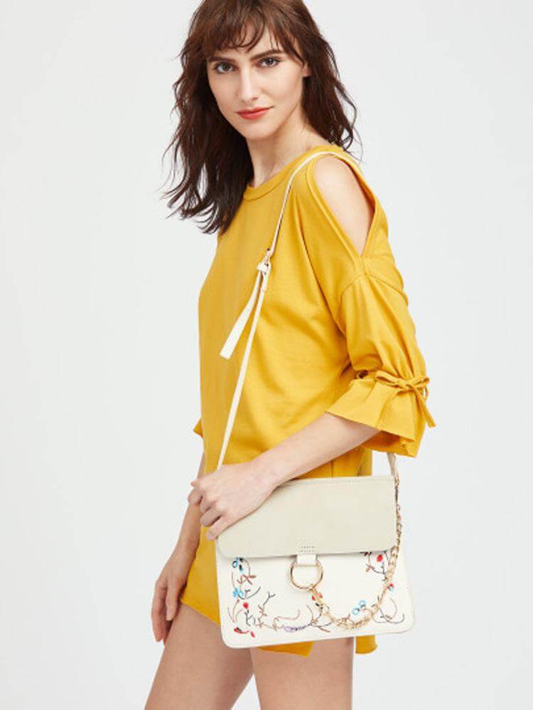 حقيبة كتف بسلسلة شنط وحقائب متوفر 2 لون