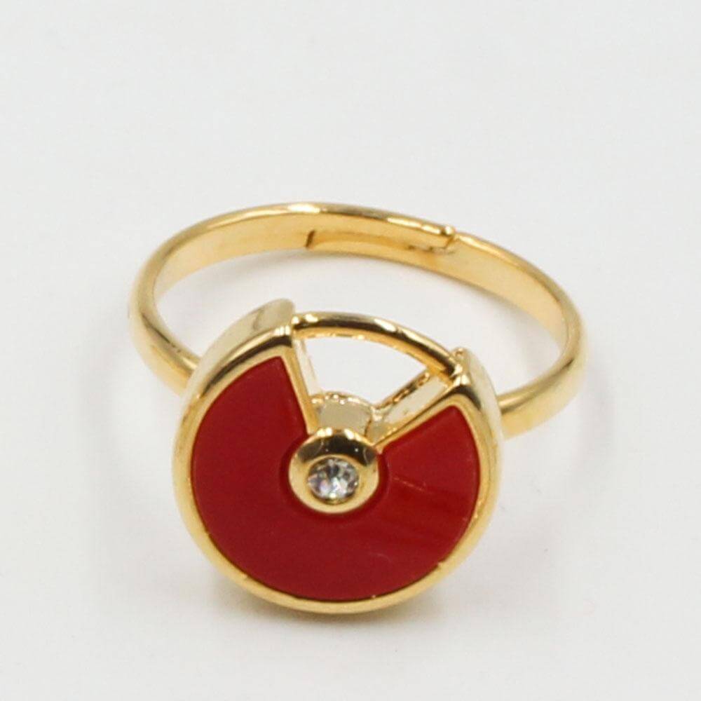 خاتم كارتير ملون كوري خواتم CARTIER احمر ذهبي