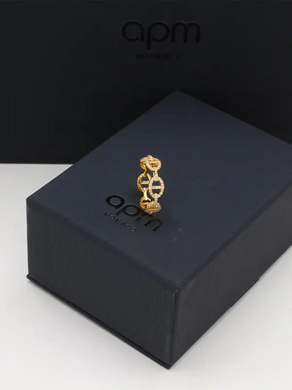 خاتم اي بي ام زركون لوقو ناعم