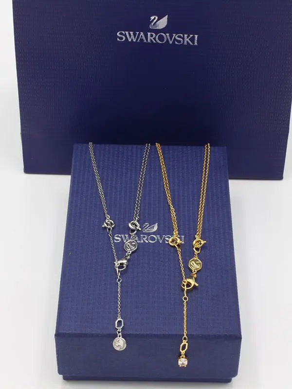 سلسال سواروفسكي ستون دبل لاينز لوقو سلسال Swarovski