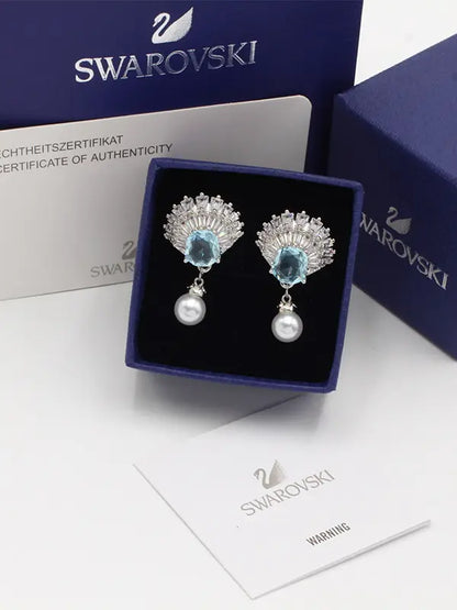 حلق سواروفسكي زركون نيو بلو ماستر حلق Swarovski