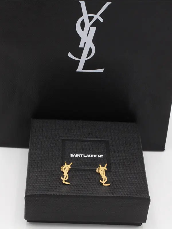 حلق ايف سان لوران صغير ميتال حلق ysl