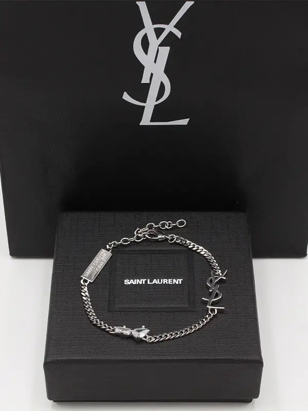 اسوارة ايف سان لوران زركون لوقو اسواره ysl ذهبي