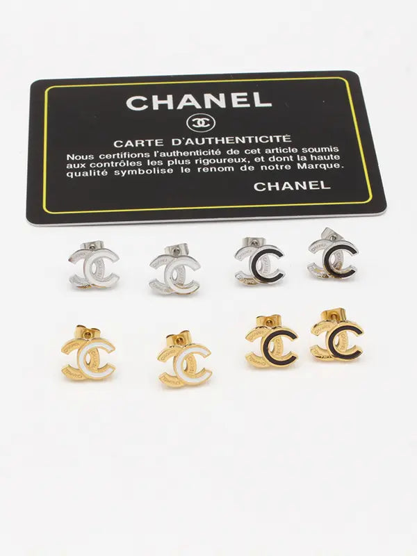 حلق شانيل صغير لوقو حلق chanel